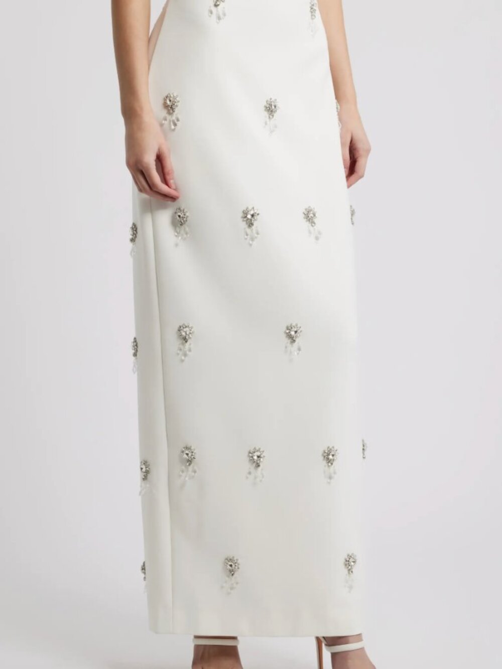 The Ultimate Muse Crystal Maxi Skirt White M